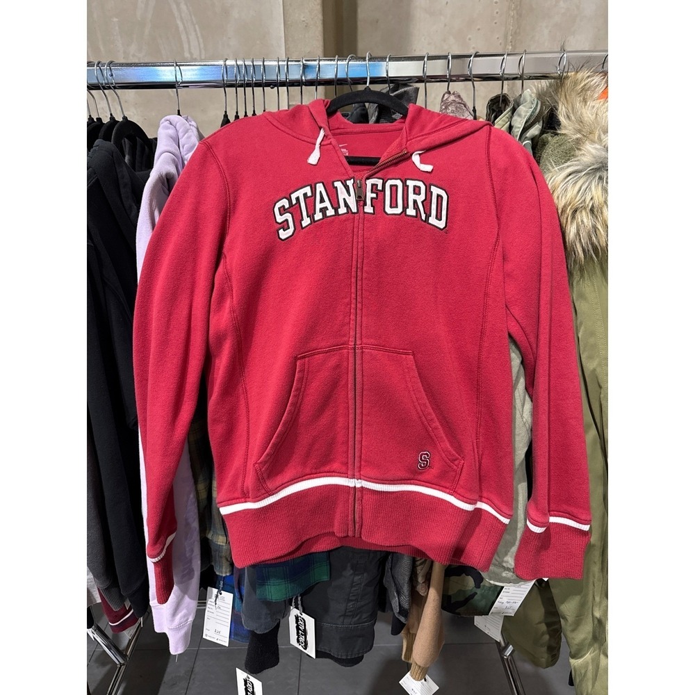 Nike Stanford University Full Zip Hoodie Red Women's Large Collegiate Sweatshirt